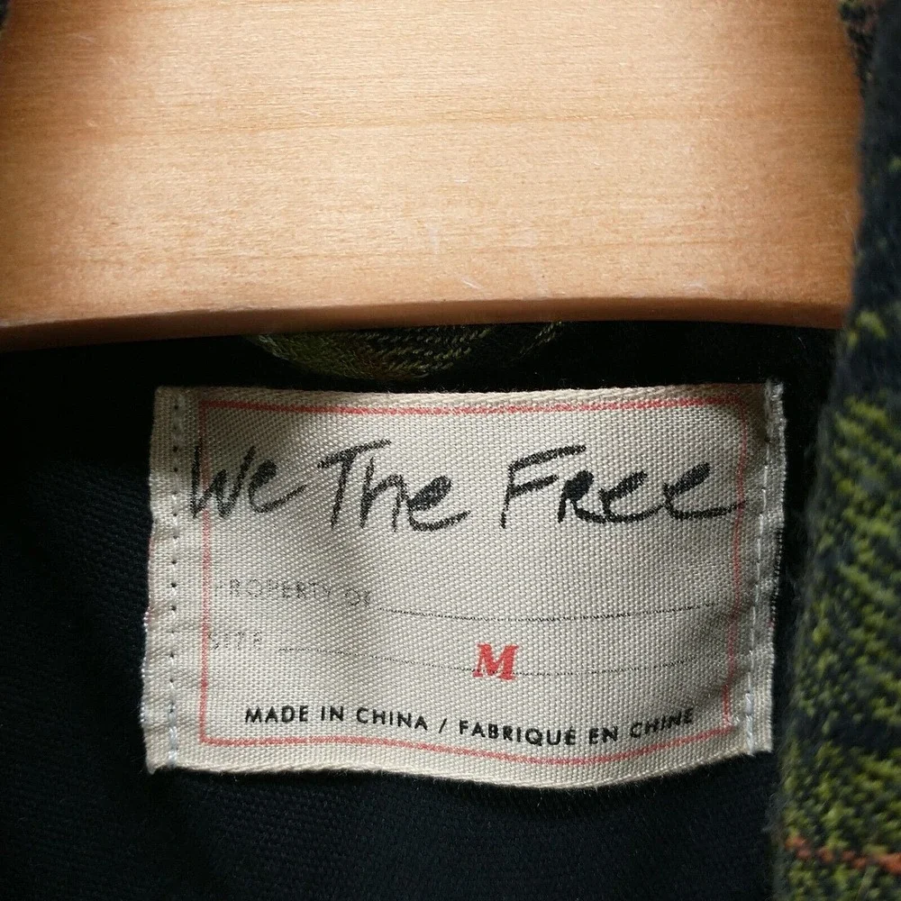 We The Free Yellow Green Plaid Button Down Shirt Jacket - Picture 9 of 12